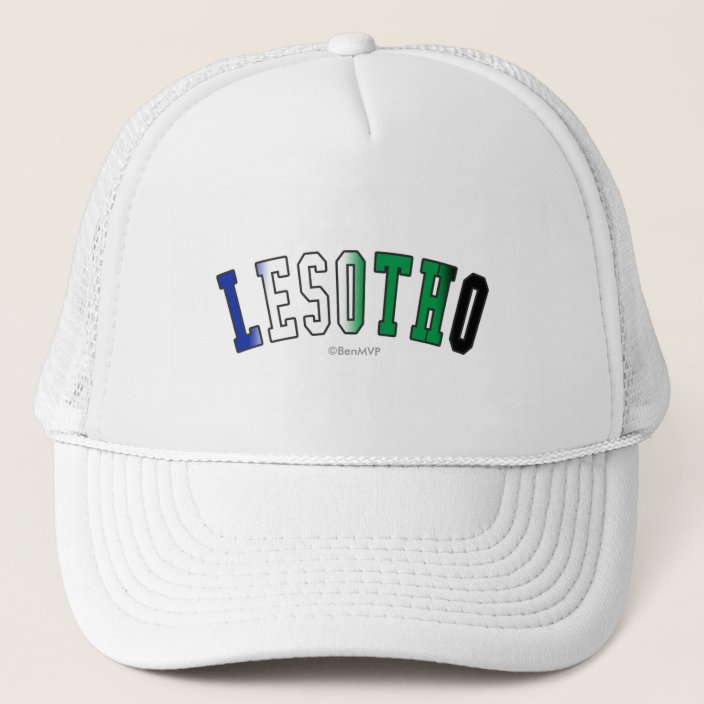 Lesotho in National Flag Colors Hat