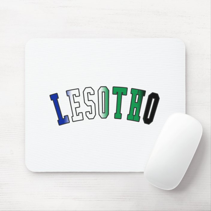 Lesotho in National Flag Colors Mouse Pad