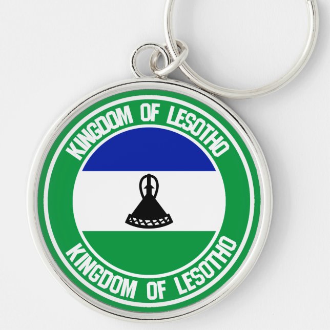 Lesotho Round Emblem Keychain (Front)