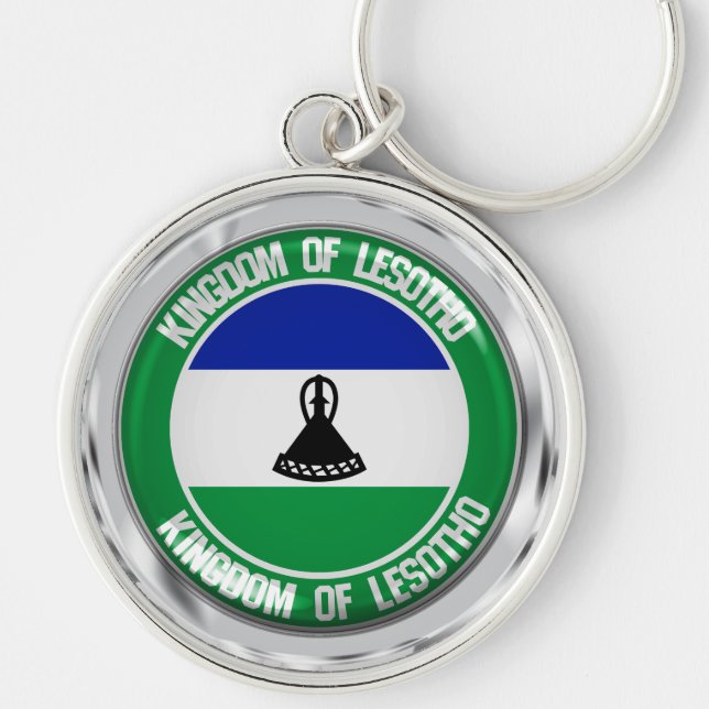 Lesotho Round Emblem Keychain (Front)
