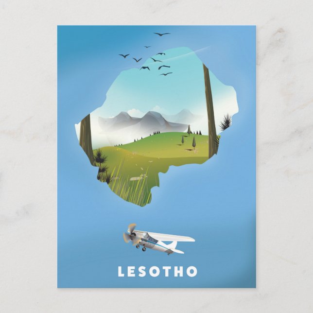 Lesotho South Africa Ski poster Postcard (Front)