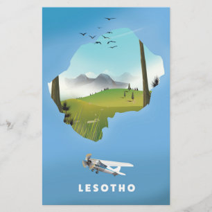 Lesotho South Africa Ski poster Stationery