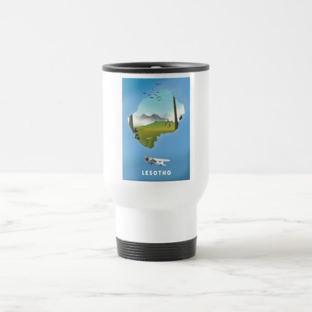 Lesotho South Africa Ski poster Travel Mug (Center)