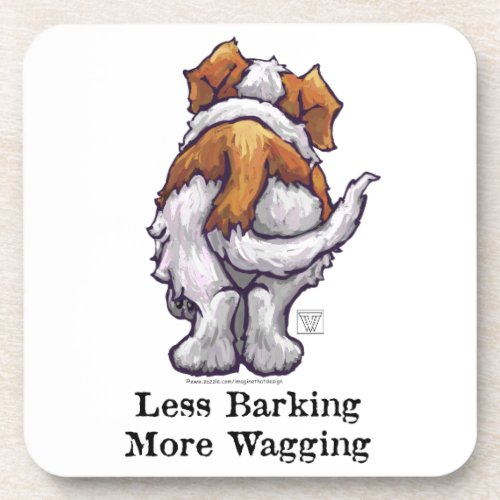Less Barking More Wagging Coaster
