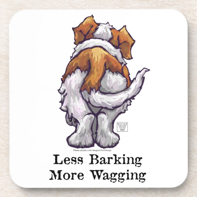 Less Barking, More Wagging Coaster (Front)