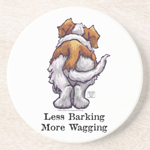 Less Barking More Wagging Drink Coaster