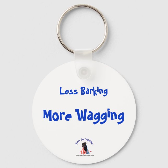 Less Barking More Wagging Keychain (Front)