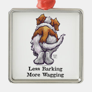 Less Barking, More Wagging Metal Ornament