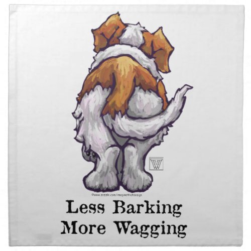 Less Barking More Wagging Napkin