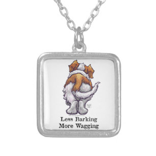 Less Barking, More Wagging Silver Plated Necklace