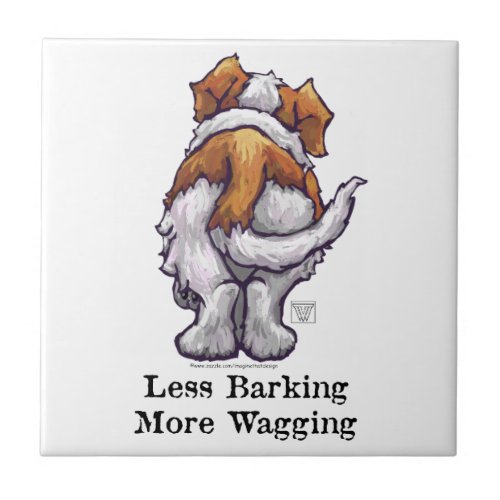 Less Barking More Wagging Tile