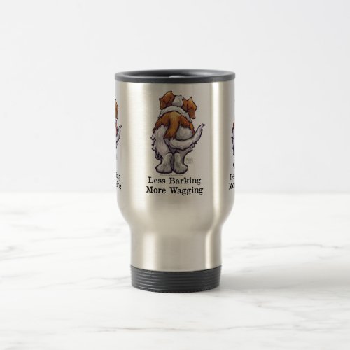 Less Barking More Wagging Travel Mug