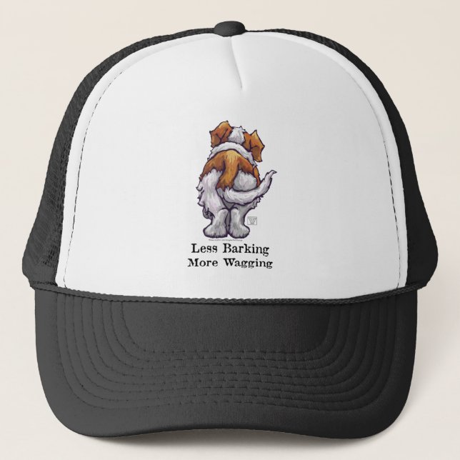 Less Barking, More Wagging Trucker Hat (Front)