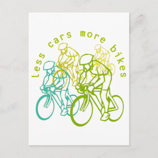 Less Cars More Bikes Postcard