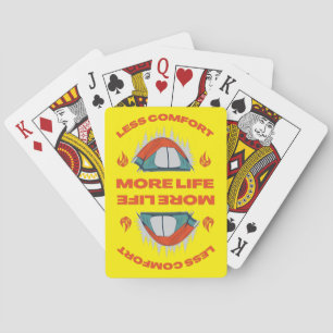 LESS COMFORT MORE LIFE camping trip Poker Cards