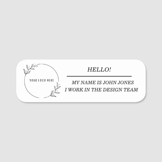 Less Formal Classic Name Tag (Front)