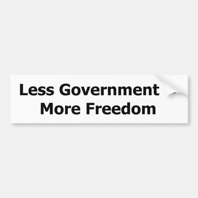 Less Government = More Freedom Bumper Sticker (Front)