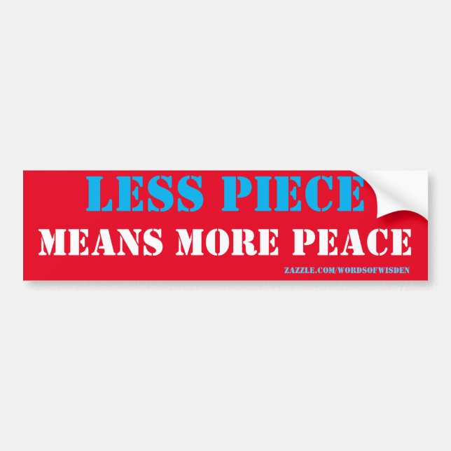 less guns more peace bumper sticker (Front)