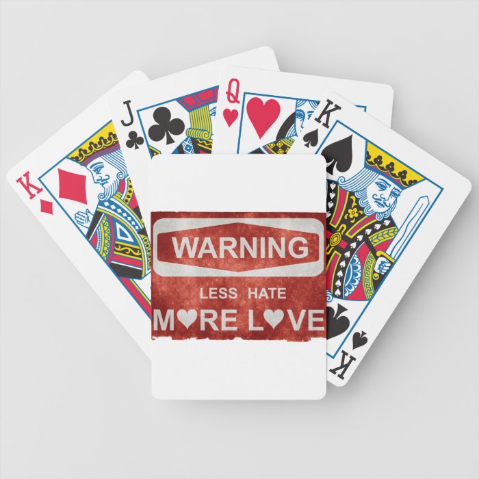 Less Hate More Love Bicycle Poker Cards