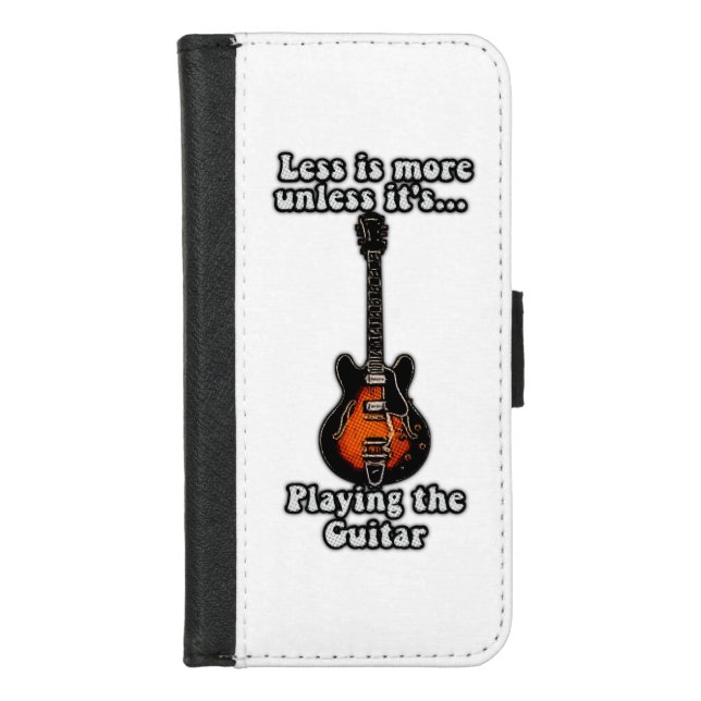 Less is more unless it's playing guitars iPhone wallet case (Front)