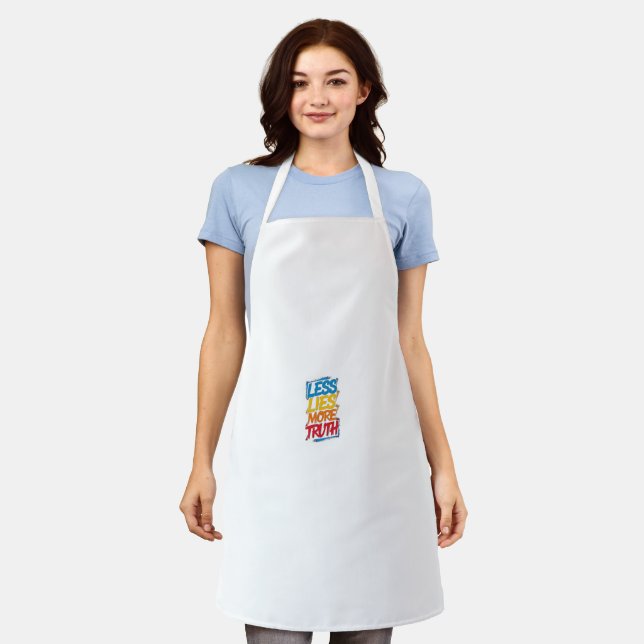 Less Lies More Truth - Bold Statement T-Shirt Apron (Worn)