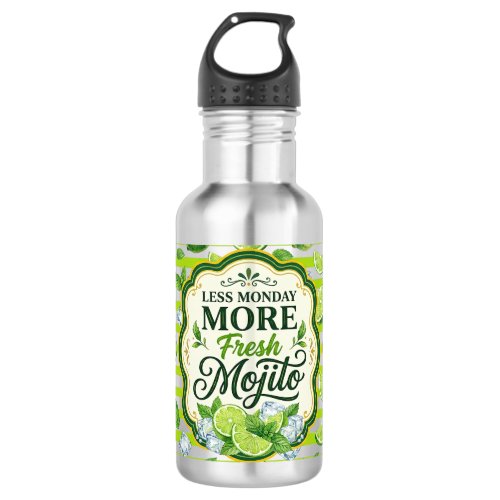Less Monday More Illustration Stainless Steel Water Bottle