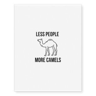 less people more camels temporary tattoos