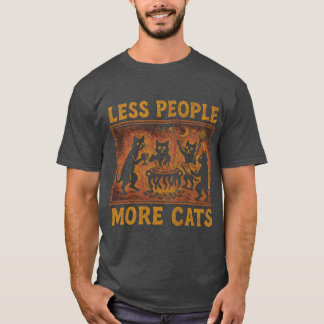 LESS PEOPLE MORE CATS friends retro T-Shirt