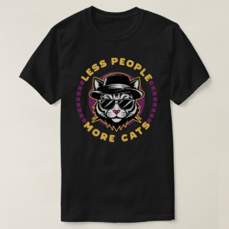 Less People More Cats Introvert Sarcastic T-Shirt