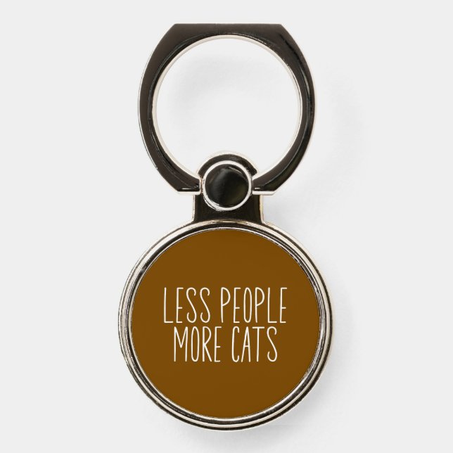 Less People More Cats Phone Ring Stand (Front)