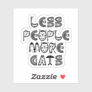 Less People More Cats Sticker