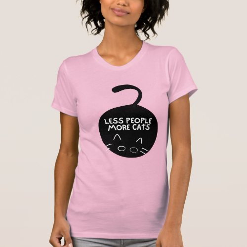  Less People More Cats Whimsical Cat Lover  T_Shirt