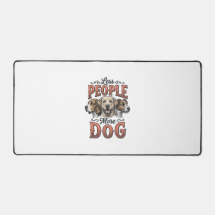 Less People More Dog Vintage Dog Lover Design_1 Desk Mat