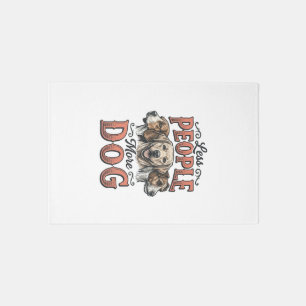 Less People More Dog Vintage Dog Lover Design_1 Rug