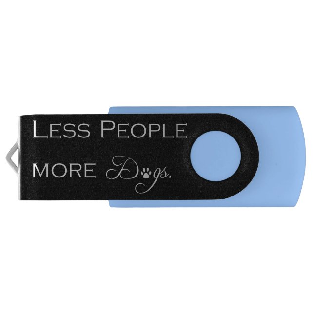 Less People More Dogs Flash Drive (Back)