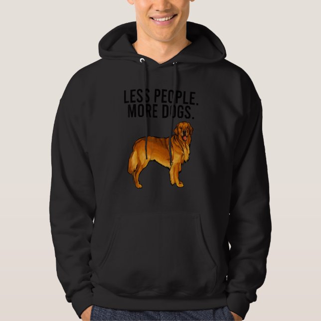 Less People More Dogs Golden Retriever Introvert Hoodie (Front)