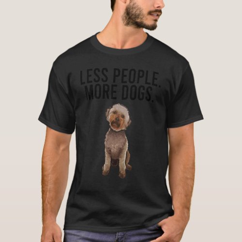 Less People More Dogs Lagotti Romagnoli  Introvert T-Shirt