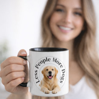 Less People, More Dogs – Minimalist Dog Lover Mug