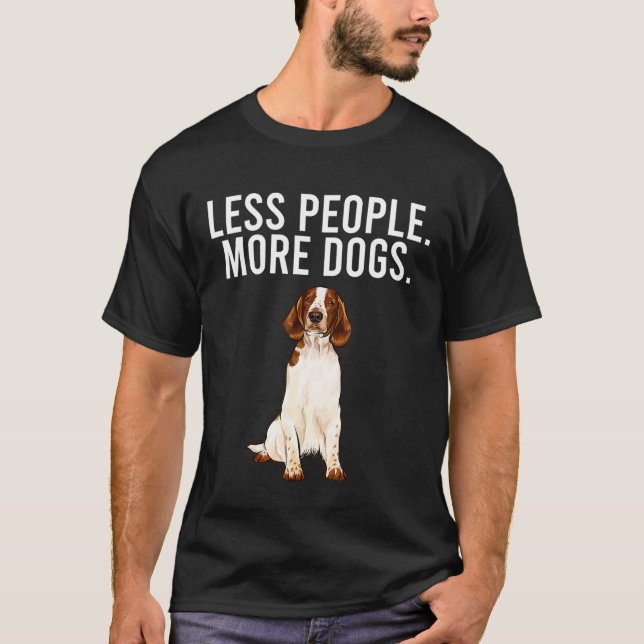 Less People More Dogs Welsh Springer Spaniel Funny T-Shirt (Front)