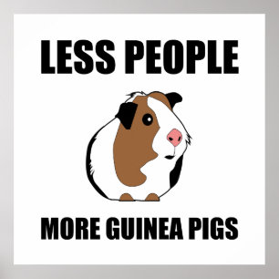 Less People More Guinea Pigs Funny Poster