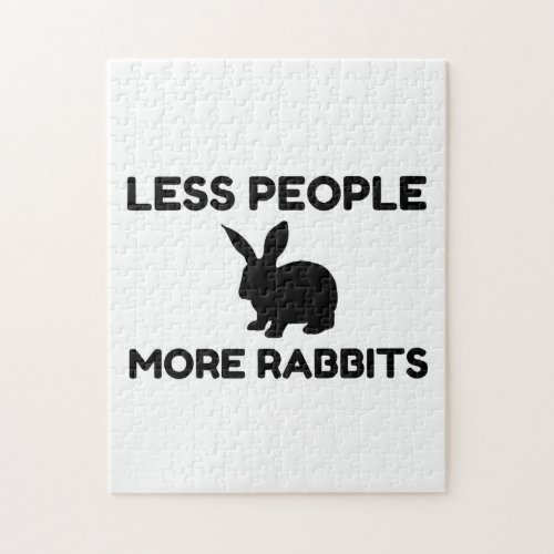 Less People More Rabbits Funny Jigsaw Puzzle