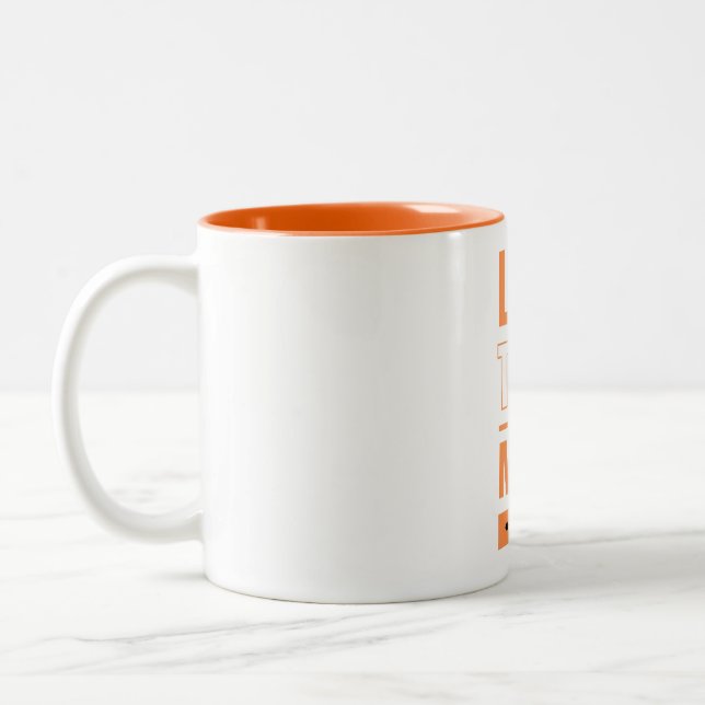 less talk, more action Two-Tone coffee mug (Left)