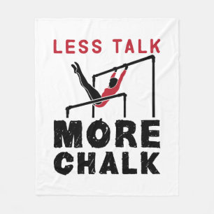 Less Talk More Chalk Gymnastics Fleece Blanket