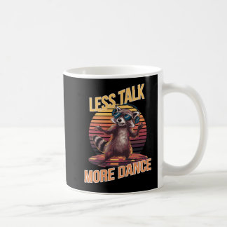 Less Talk More Dance Funky Raccoon with Headphones Coffee Mug
