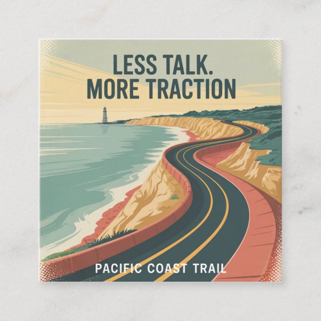 Less Talk. More Traction Square Business Card (Front)