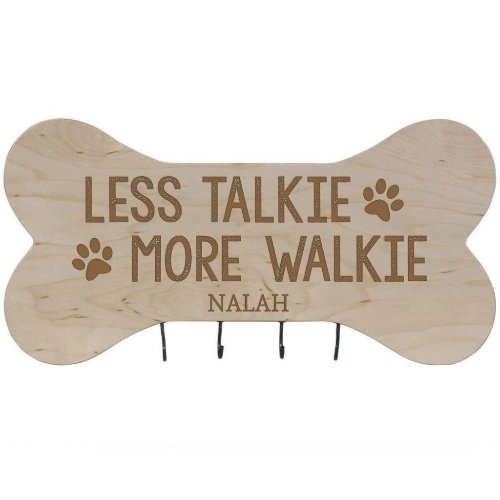 Less Talkie More Walkie Maple Wood Leash Rack
