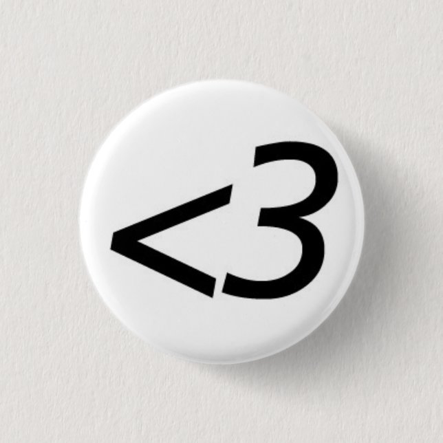 Less Than Three Pinback Button (Front)