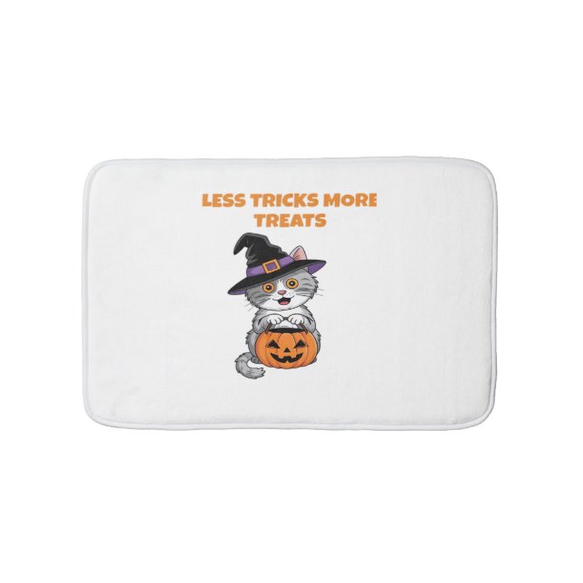 Less Tricks More Treats Halloween Gifts Classic T- Bath Mat (Front)