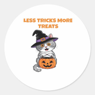 Less Tricks More Treats Halloween Gifts Classic T- Classic Round Sticker