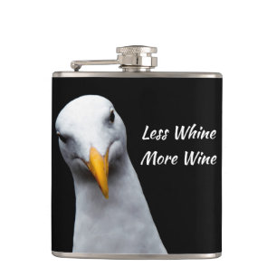 Less Whine More Wine. *Funny Gift* Flask